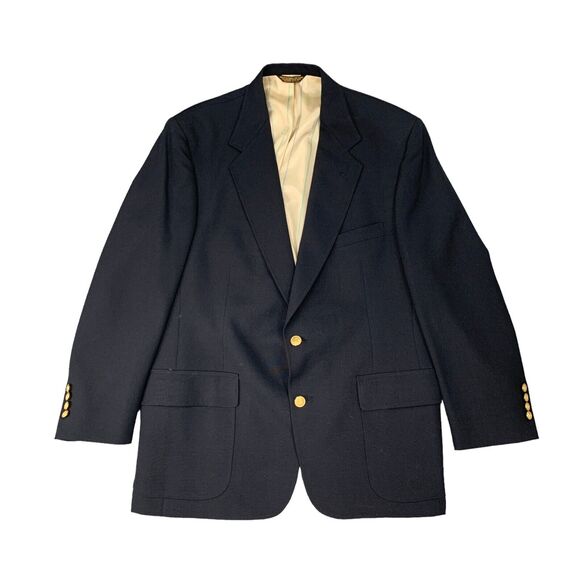 Wimbledon Racquet Club Blazer Mens 42 Navy Blue Shoulder Pads Tennis Jacket - Picture 1 of 15